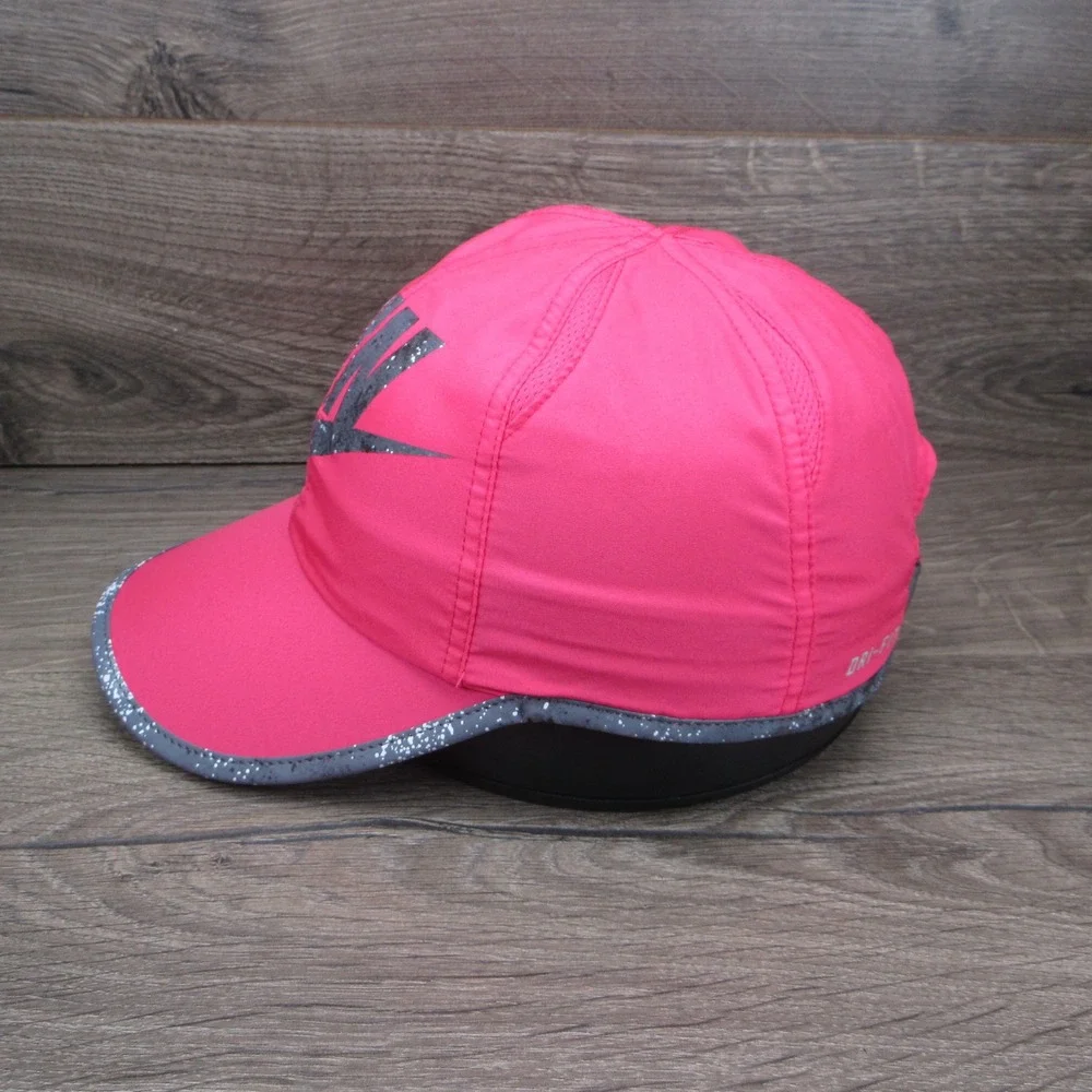 Nike Hat Cap Womens Strap Back Pink RUN Featherlight Dri-Fit Running Athletic